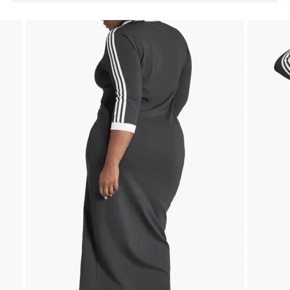 ADIDAS ORIGINALS Adicolor Classics 3-stripes Maxi Dress In Black Size 3X - Picture 6 of 6